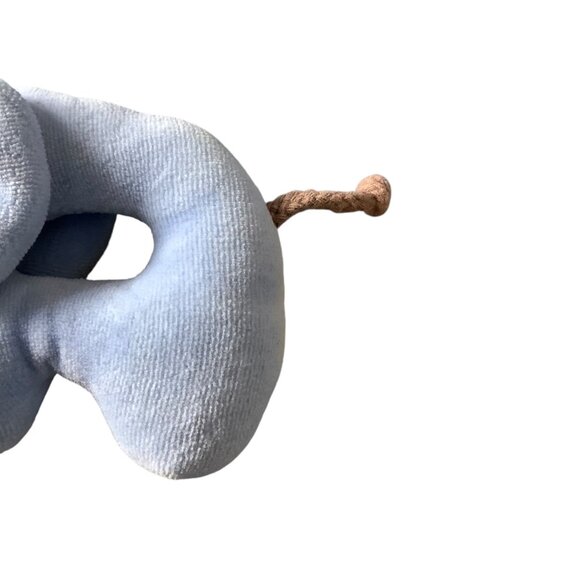 Elephant Baby Rattle Ring Toy With Knotted Tail Soft Blue Hand Held Soft - Picture 3 of 3